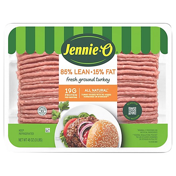 Jennie-O 85% Lean Ground Turkey Tray Fresh - 3 Lb