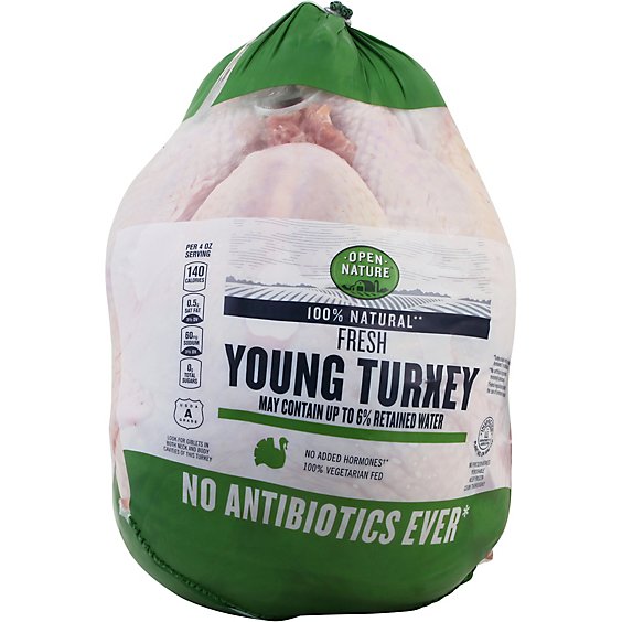 Open Nature Whole Turkey Fresh - Weight Between 9-16 Lb