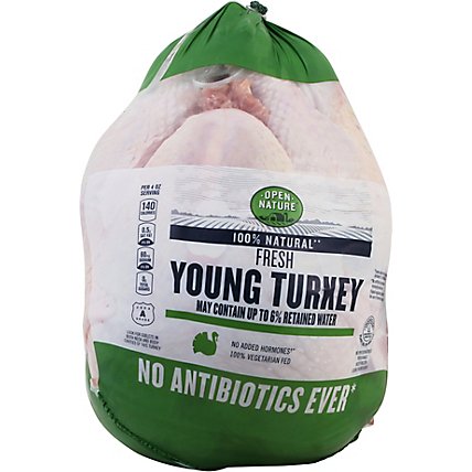 Open Nature Whole Turkey Fresh - Weight Between 9-16 Lb - Image 1