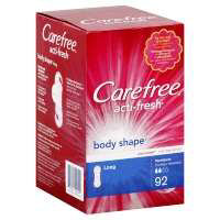Carefree Acti Fresh Body Shape Unscented Long Pantiliner 92 Count Vons