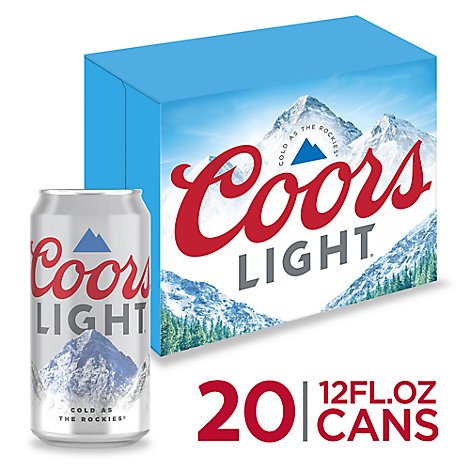 Coors Light Beer American Style Light Lager 4.2% ABV Cans - 20-12 Fl. Oz.