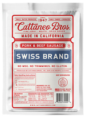 Cattaneo Bros. Sausage Swiss Brand - 16 Oz
