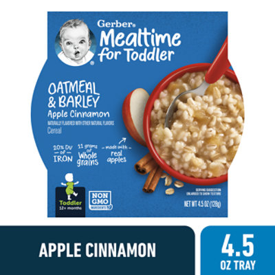 Gerber Breakfast Buddies Apple Cinnamon with Real Fruit Toddler Cereal Tray  - 4.5 Oz - Albertsons