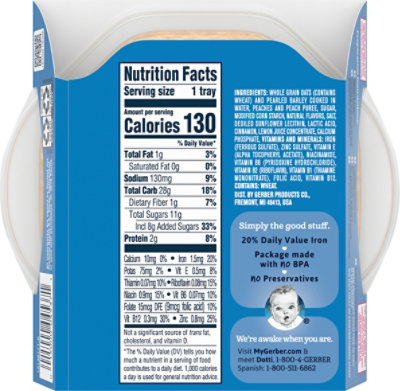 Gerber Baby Food Toddler Cereal Oatmeal & Barley Peach - 4.5 Oz - Image 6