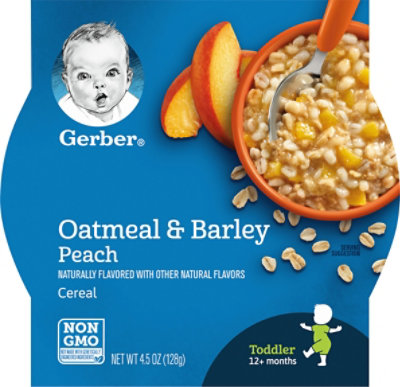 Gerber Baby Food Toddler Cereal Oatmeal & Barley Peach - 4.5 Oz - Image 2