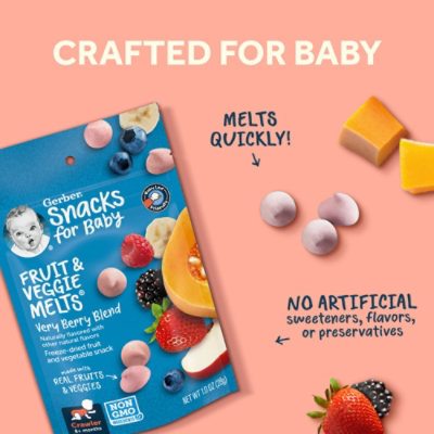 Gerber Fruit & Veggie Very Berry Blend Melts Baby Snack Bag - 1 Oz - Image 3
