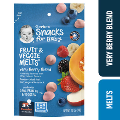 Gerber Snacks for Baby Very Berry Blend Fruit And Veggie Melts Baby Snack Bag - 1 Oz