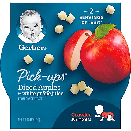 Gerber Pick-Ups Baby Food Crawler Diced Apples In White Grape Juice - 4.5 Oz - Image 2
