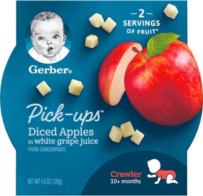 Gerber Pick-Ups Baby Food Crawler Diced Apples In White Grape Juice - 4.5 Oz - Image 2