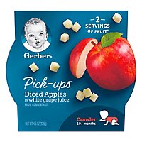 Gerber Pick-Ups Baby Food Crawler Diced Apples In White Grape Juice - 4.5 Oz - Image 1