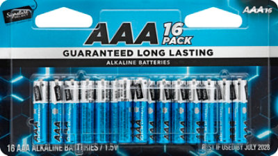 Signature SELECT Batteries Alkaline AAA Guaranteed Long Lasting - 16 Count - Image 2