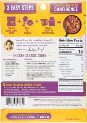 Sukhi's Indian Classic Curry Gluten Free Sauce Paste - 3 Oz - Image 5
