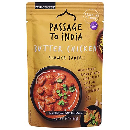 Passage Foods Simmer Sauce Passage to India Butter Chicken Mild Pouch - 7 Oz - Image 1