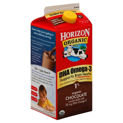 Horizon Organic Milk Chocolate DHA Omega 3 1% Lowfat Half Gallon - 64 Fl. Oz.