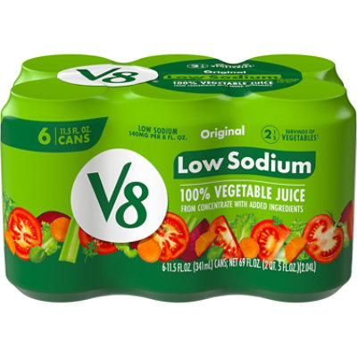 V8 Low Sodium Original 100% Vegetable Juice - 6-11.5 Fl. Oz. - Image 1