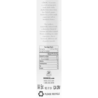 CIROC Vodka Coconut 70 Proof - 750 Ml - Image 3