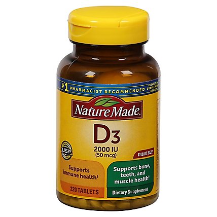 Nature Made Vitamin D Supplement Tablets D3 2000 IU - 220 Count - Image 2