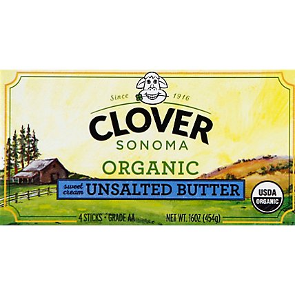 Clover Organic Farms Unsalted Butter - 16 Oz - Image 2