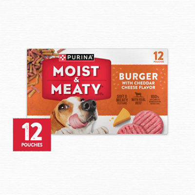 Purina Moist & Meaty Mainline Burger With Cheddar Cheese Dry Dog Food 12 Count - 72 Oz - Image 4