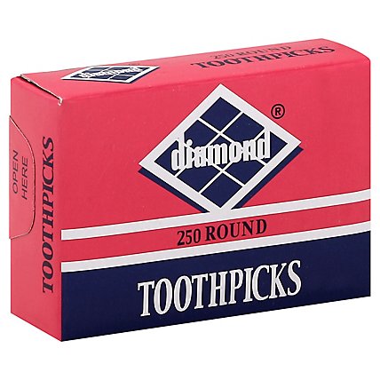 Diamond Toothpicks Round Box - 250 Count - Image 1
