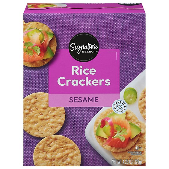 Signature SELECT Crackers Rice Gluten Free Sesame - 4.25 Oz