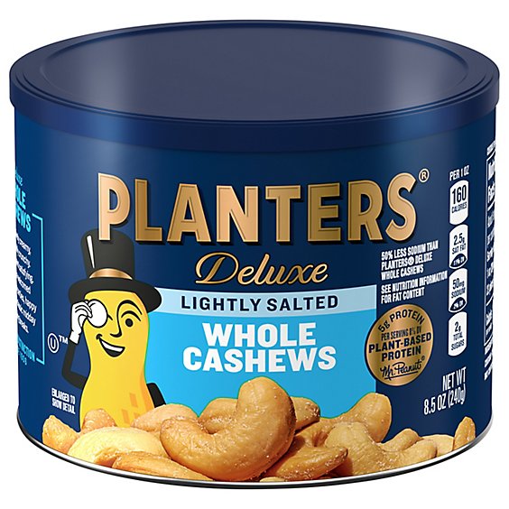 Planters Deluxe Cashews Whole Lightly Salted - 8.5 Oz