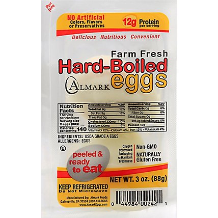 Almark Foods Peeled & Ready To Eat Hard Boiled Eggs - 2 Count - Image 2