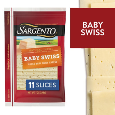 Sargento Sliced Baby Swiss Natural Cheese - 11 Count - Image 1