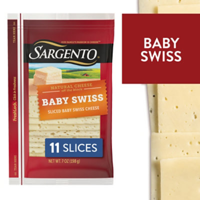 Sargento Cheese Slices Deli Style Baby Swiss 11 Count - 7 Oz