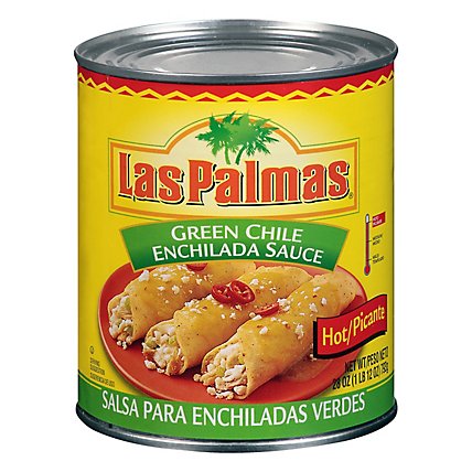 Las Palmas Sauce Enchilada Green Chile Picante Hot Can - 28 Oz - Image 2