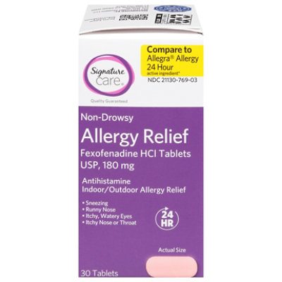 Signature Select/Care Allergy Relief Fexofenadine HCI 180mg Antihistamine Caplet - 30 Count - Image 3