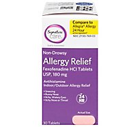 Signature Care Allergy Relief Fexofenadine HCI 180mg Antihistamine Caplet - 30 Count