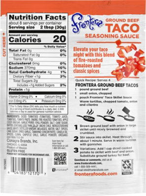 Frontera Sauce Skillet Taco Texas Original Mild Pouch - 8 Oz - Image 5