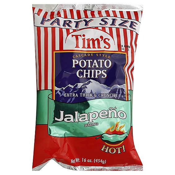 Tims Potato Chips Jalapeno Party Size - 16 Oz