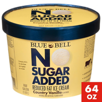 Blue Bell Ice Cream Low Fat No Sugar Added Country Vanilla .50 Gallon - Each - Image 1