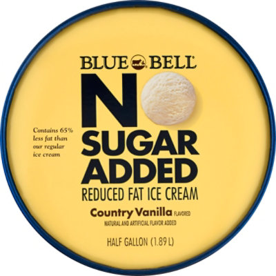 Blue Bell Ice Cream Low Fat No Sugar Added Country Vanilla .50 Gallon - Each - Image 2