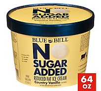 Blue Bell Ice Cream Low Fat No Sugar Added Country Vanilla .50 Gallon - Each