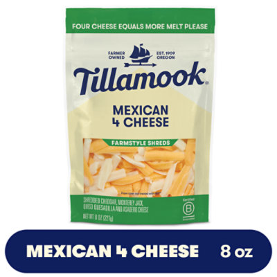 Tillamook Farmstyle Thick Cut Mexican 4 Cheese Blend Shredded Cheese - 8 Oz - Image 1