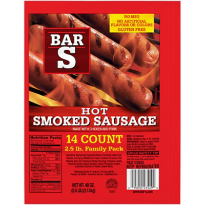 Bar-S Sausage Smoked Hot Family Pack 14 Count - 40 Oz - Image 2