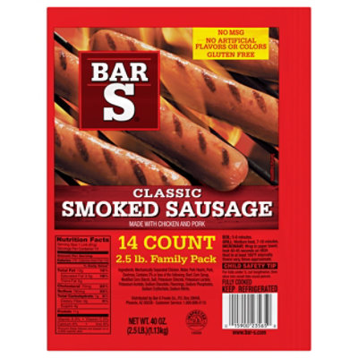 Bar-S Sausage Smoked Classic Family Pack 14 Count - 40 Oz - Image 1