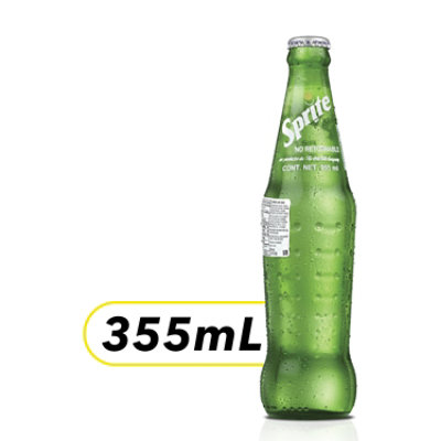 Sprite Soda Pop Lemon Lime Mexico Glass Bottle - 355 mL