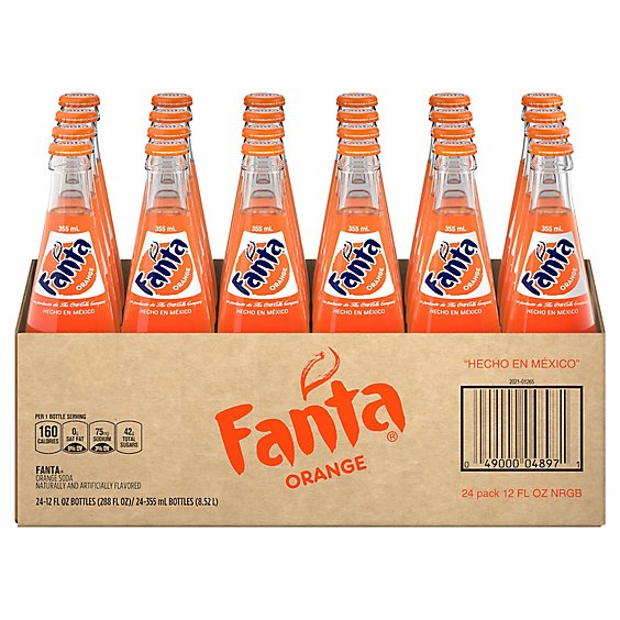 Fanta Soda Pop Mexico Orange Fruit Flavored 24 Count - 355 Ml