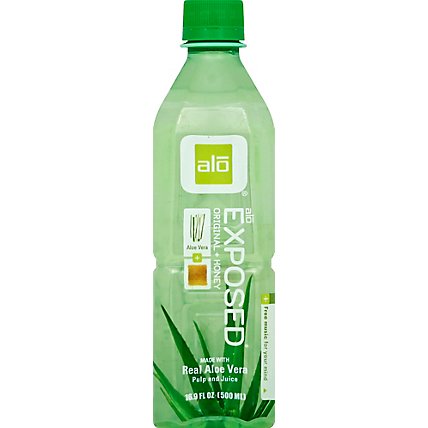 alo EXPOSED Aloe Vera Juice Drink Original + Honey - 16.9 Fl. Oz. - Image 2