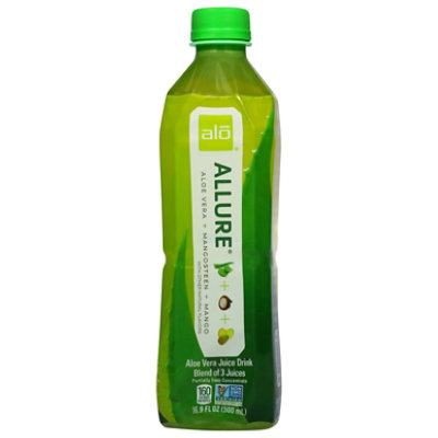 alo ALLURE Aloe Vera Juice Drink Mangosteen + Mango - 16.9 Fl. Oz. - Image 2