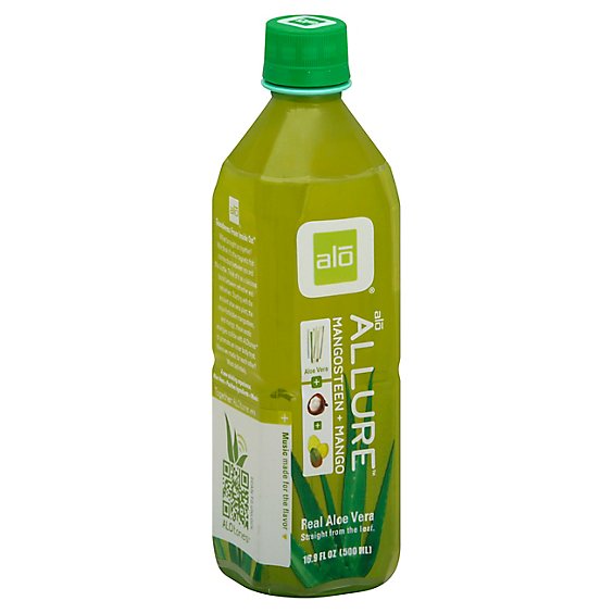 alo ALLURE Aloe Vera Juice Drink Mangosteen + Mango - 16.9 Fl. Oz.