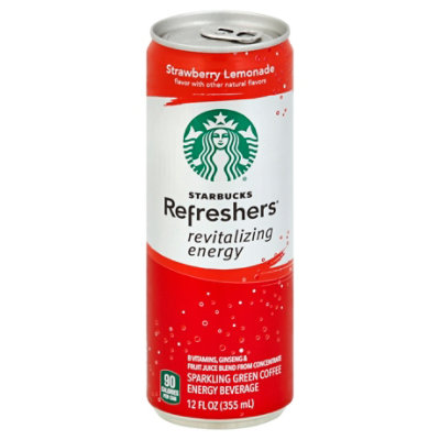 Starbucks Refreshers Energy Beverage Sparkling Green Coffee Strawberry