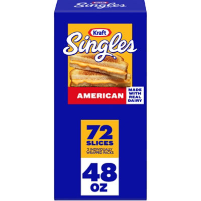  Kraft Singles Cheese Product Pasteurized Prepared American - 72 Count 