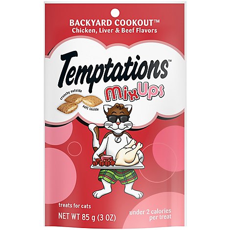Temptations Mixups Cruchy and Soft Backyard Cookout Cat Treats - 3 Oz