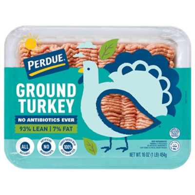 PERDUE Ground Turkey 93% Lean 7% Fat No Antibiotics Ever Traypack - 16 Oz - Image 2