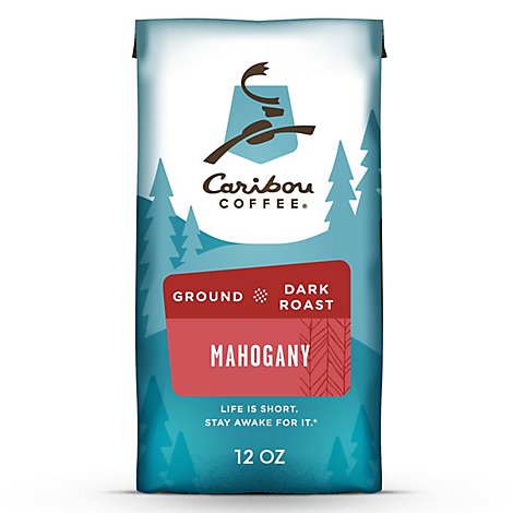 Caribou Coffee Mahogany Dark Roast Ground Coffee Bag - 12 Oz